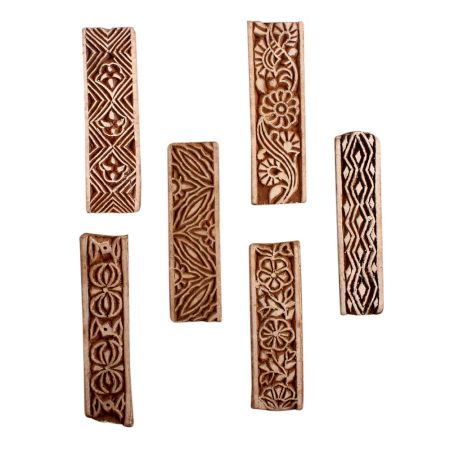 Set of 6 Piece New Mix Wooden Printing Block